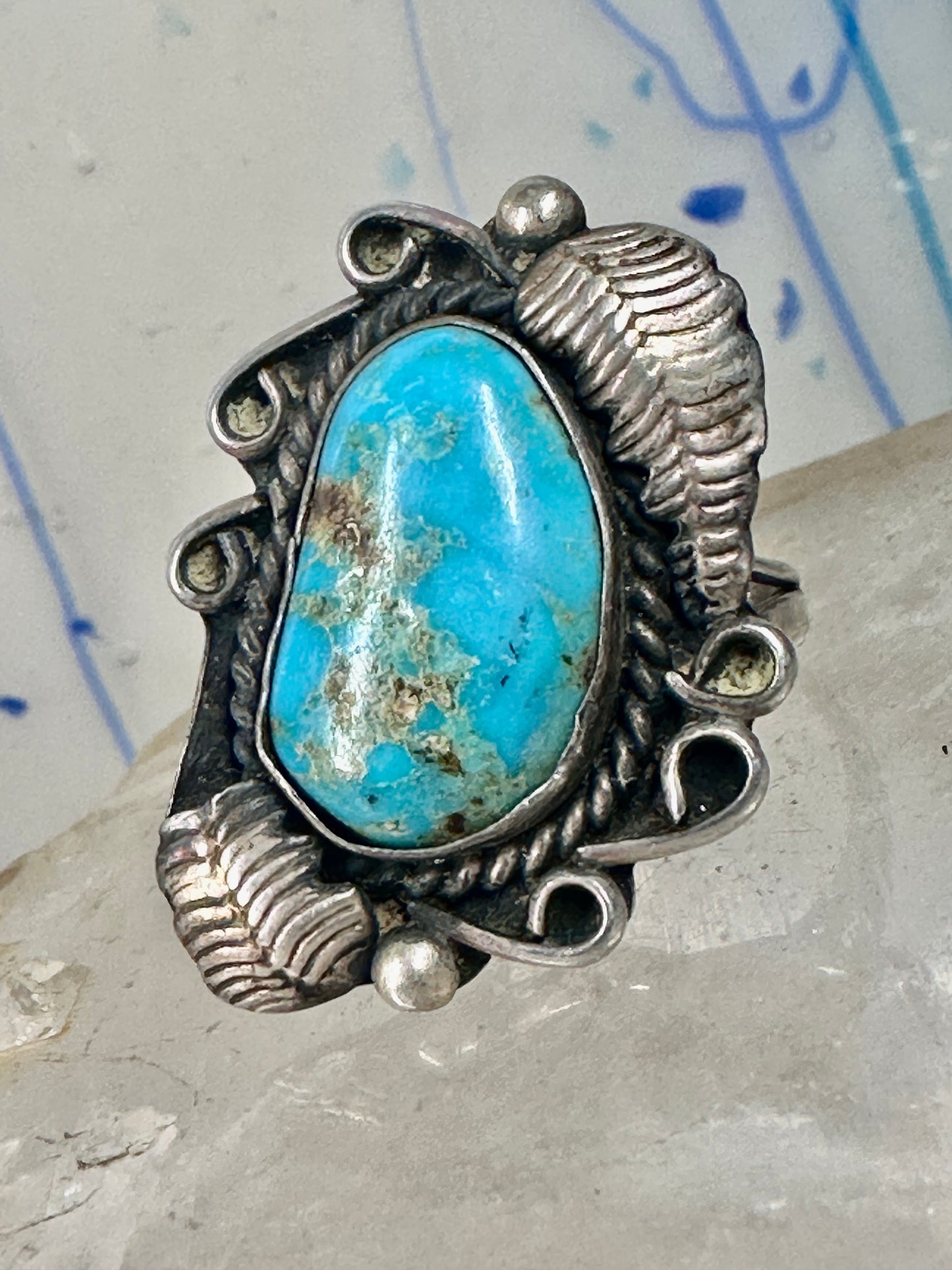 Navajo ring Size 6.25 pebbles rope twist saddle band Sterling Silver women&nbsp;