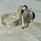 Poison ring obsidian ? leaves  band size 7 sterling silver women girls
