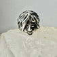 Face ring punk figurative long hair Size 6.75 Sterling Silver women girls