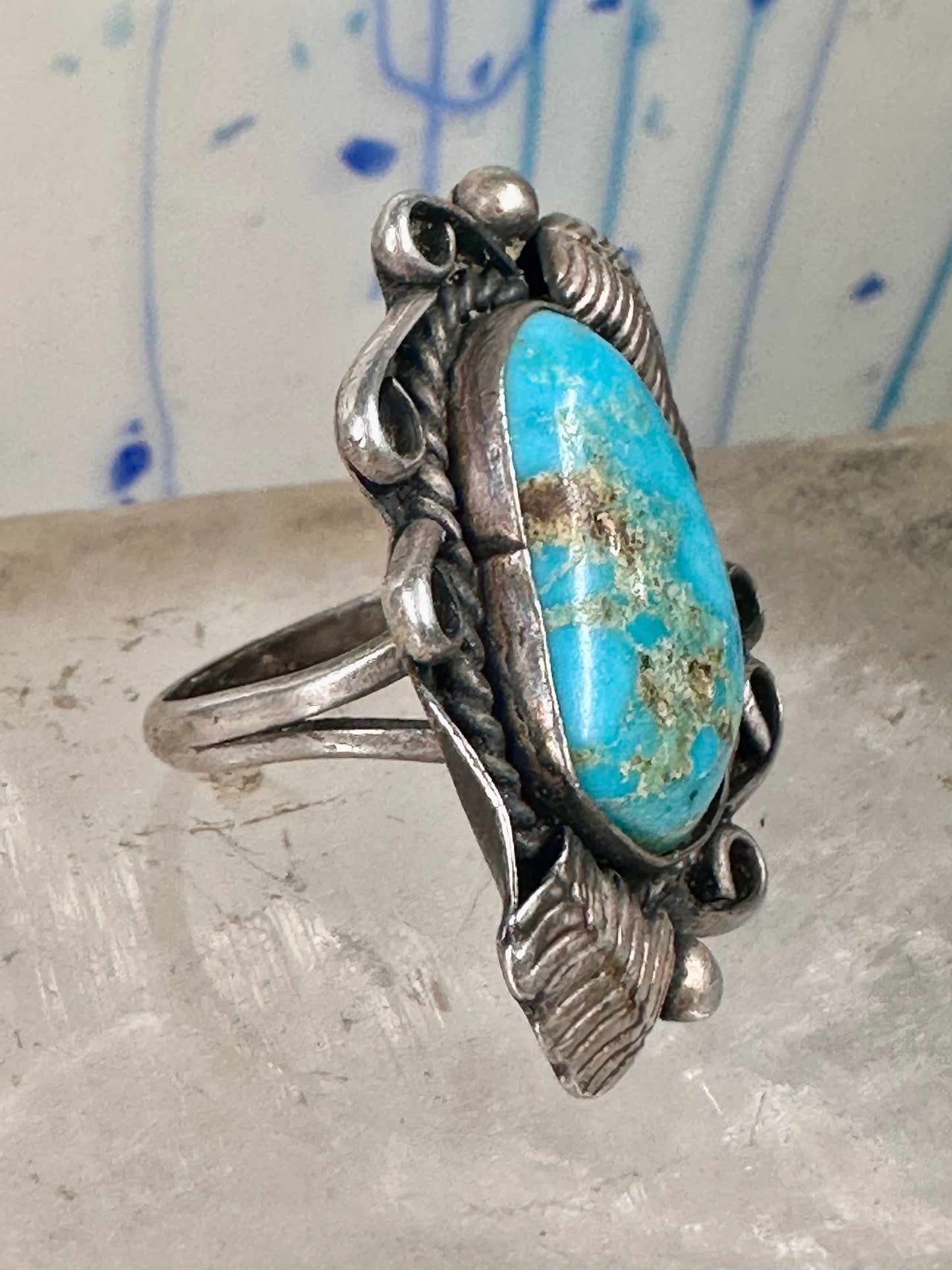 Navajo ring Size 6.25 pebbles rope twist saddle band Sterling Silver women&nbsp;