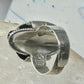 Poison ring obsidian ? leaves  band size 7 sterling silver women girls