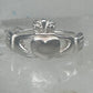 Sterling Silver Claddagh Toe Ring Adjustable Size 2 Irish Celtic Band