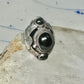 Poison ring obsidian ? leaves  band size 7 sterling silver women girls