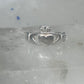 Sterling Silver Claddagh Toe Ring Adjustable Size 2 Irish Celtic Band