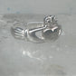 Sterling Silver Claddagh Toe Ring Adjustable Size 2 Irish Celtic Band