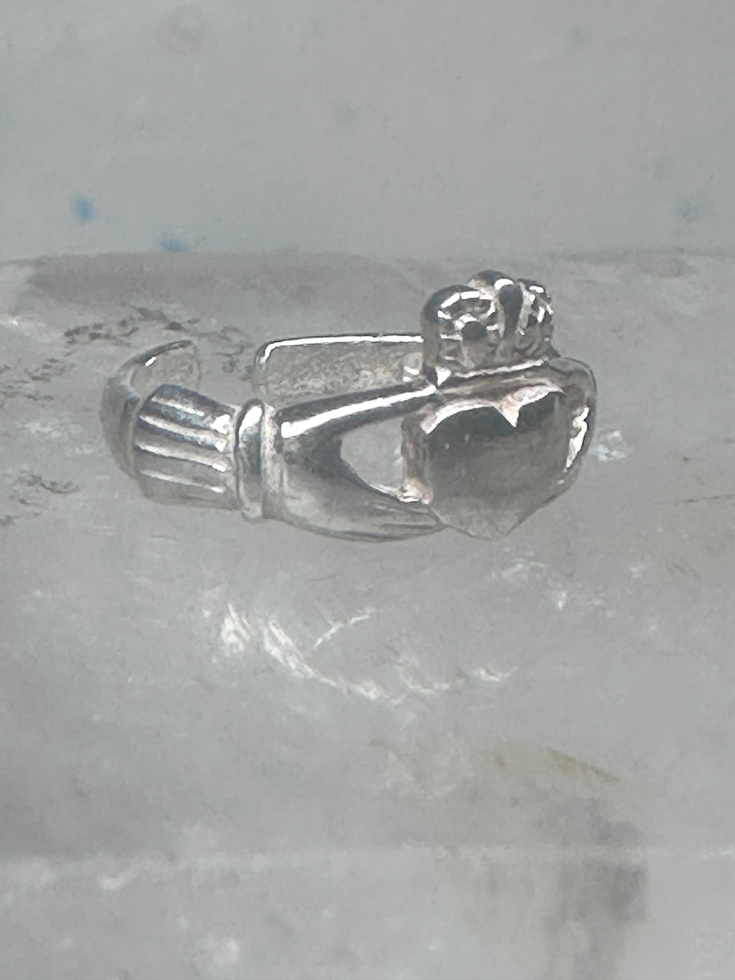 Sterling Silver Claddagh Toe Ring Adjustable Size 2 Irish Celtic Band