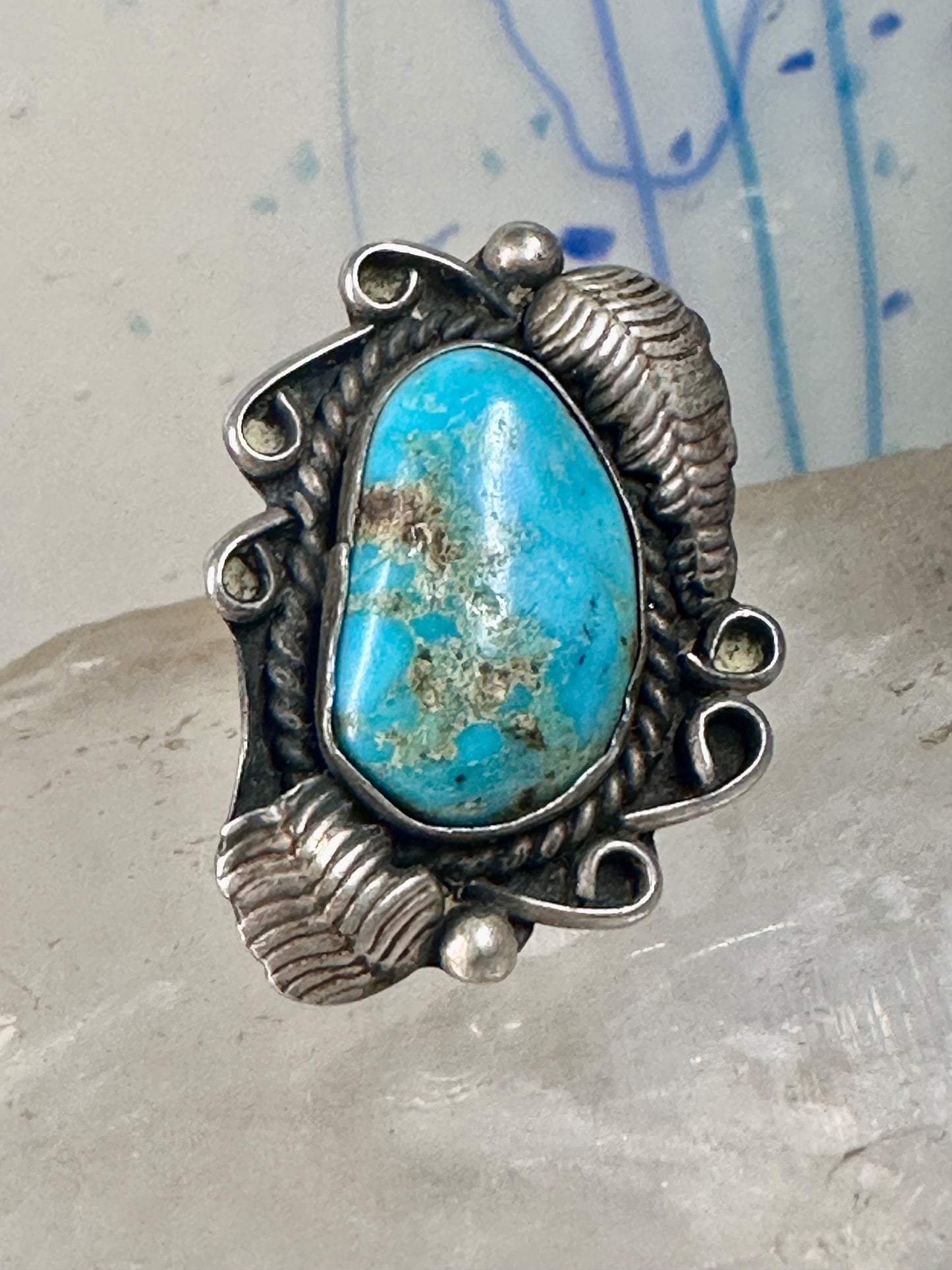 Navajo ring Size 6.25 pebbles rope twist saddle band Sterling Silver women&nbsp;