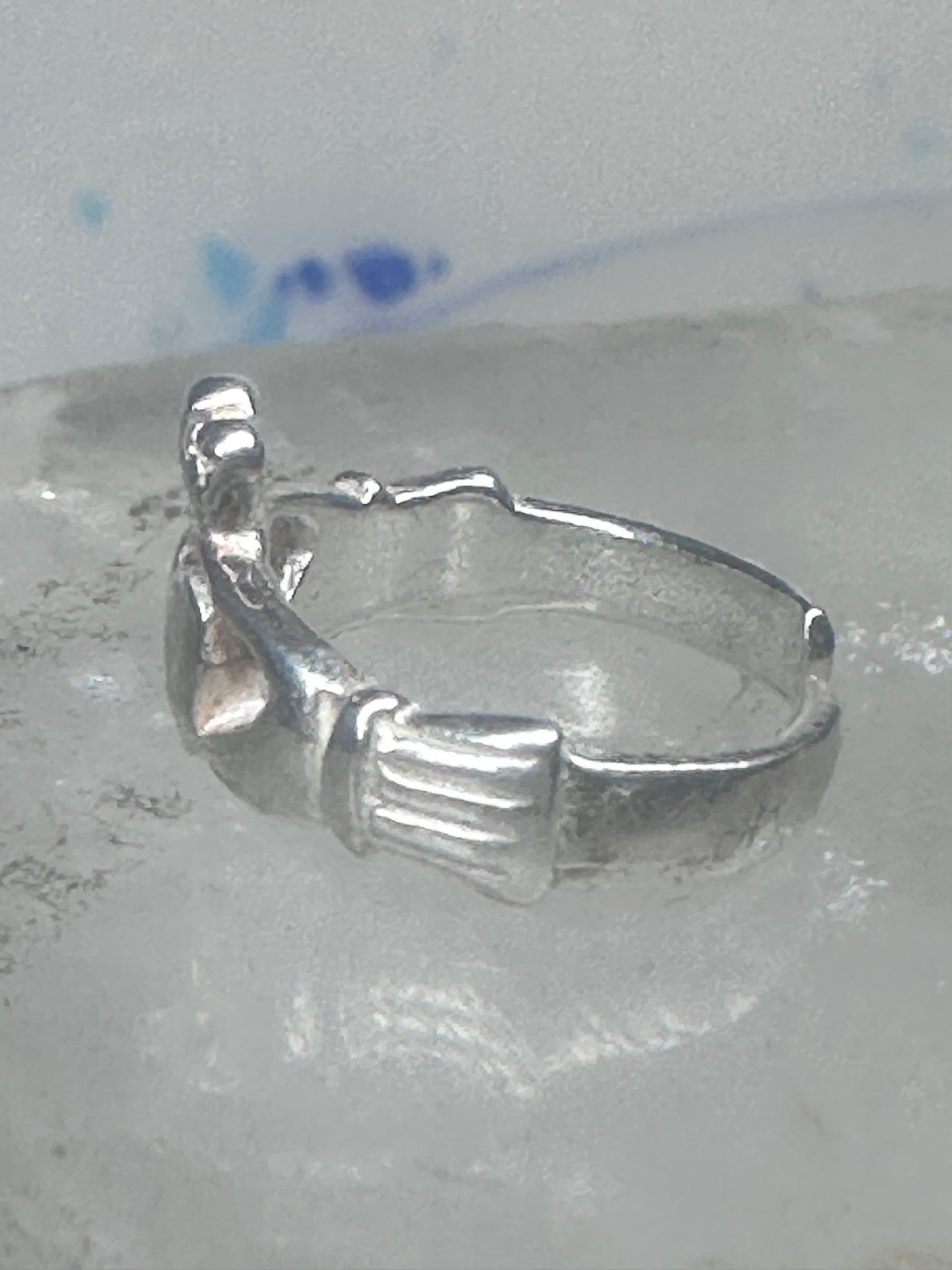 Sterling Silver Claddagh Toe Ring Adjustable Size 2 Irish Celtic Band