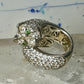 Sonia Bitton ring Big cat CZ green eyes band size 5.7 sterling silver women girls