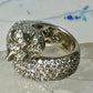 Sonia Bitton ring Big cat CZ green eyes band size 5.7 sterling silver women girls