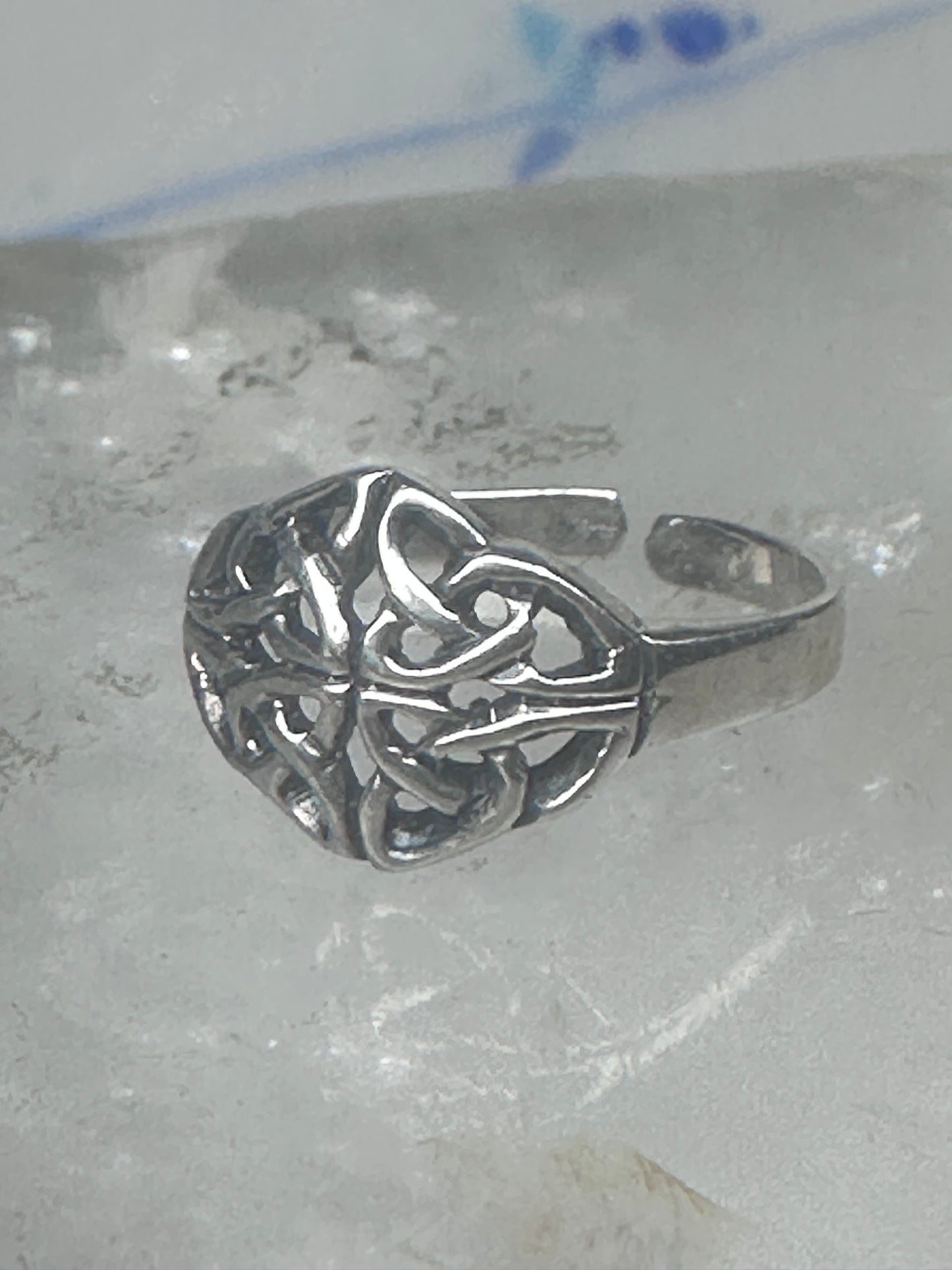 Sterling Silver Celtic Knot Toe Ring Adjustable Size 3 Irish Weave Band