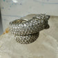 Sonia Bitton ring Big cat CZ green eyes band size 5.7 sterling silver women girls