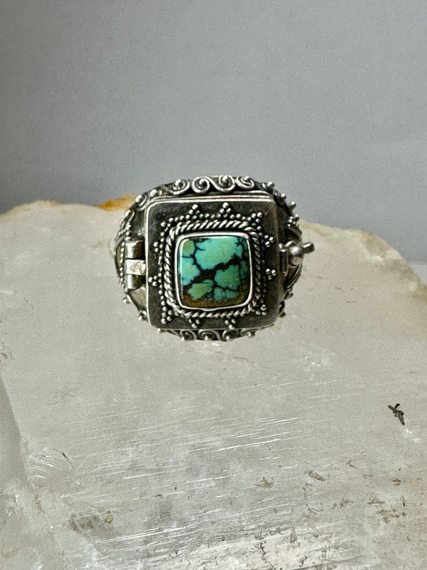 Poison ring turquoise Size 7.75 boho Sterling Silver women girls