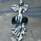 Dancing woman ring long figurative size 7 sterling silver women