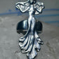 Dancing woman ring long figurative size 7 sterling silver women