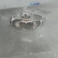 Sterling Silver Claddagh Toe Ring 2.7g Adjustable Size 2.5 Irish Heart Band