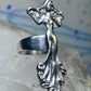 Dancing woman ring long figurative size 7 sterling silver women