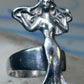 Dancing woman ring long figurative size 7 sterling silver women