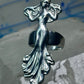 Dancing woman ring long figurative size 7 sterling silver women