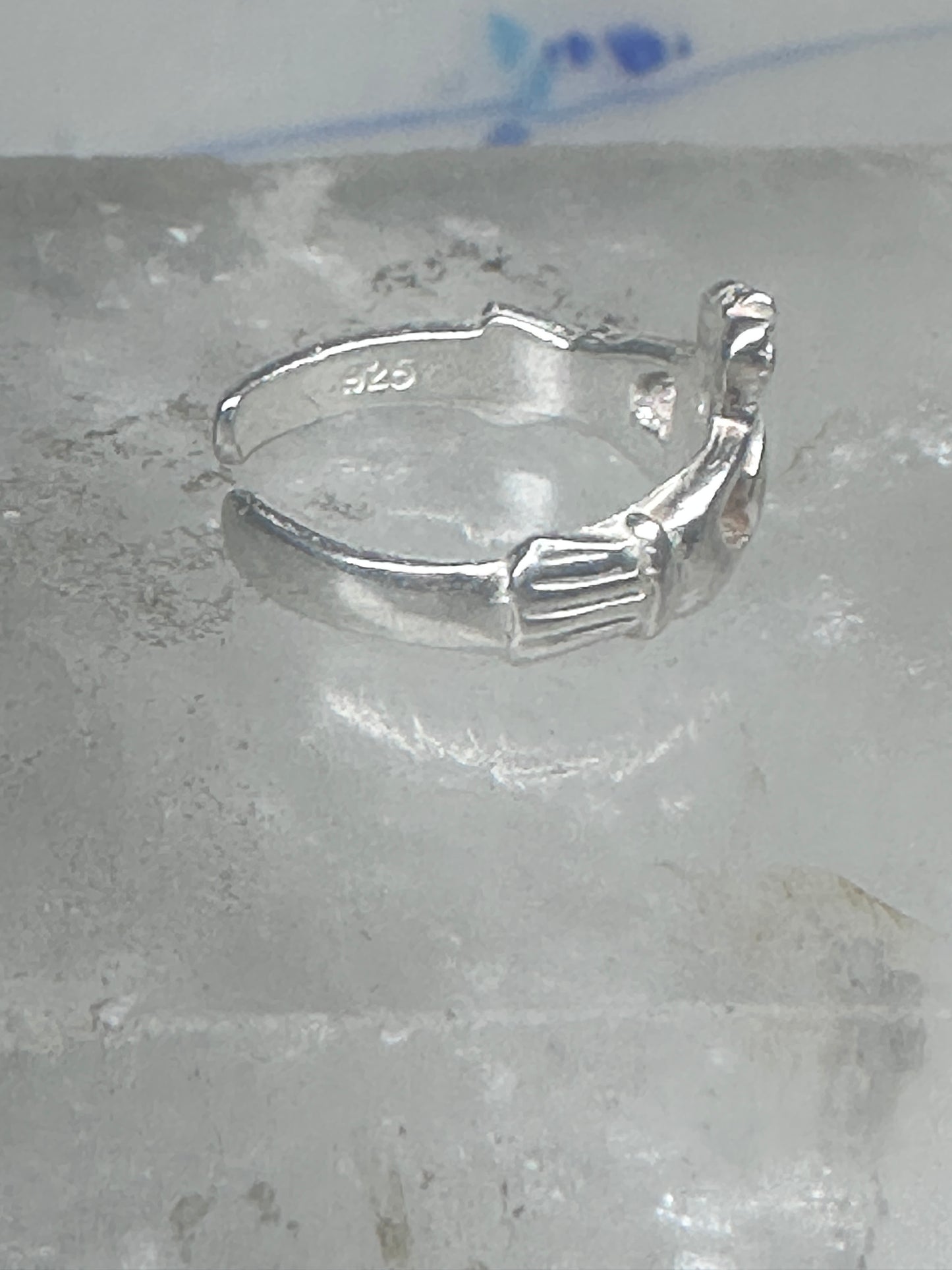 Sterling Silver Claddagh Toe Ring 2.7g Adjustable Size 2.5 Irish Heart Band