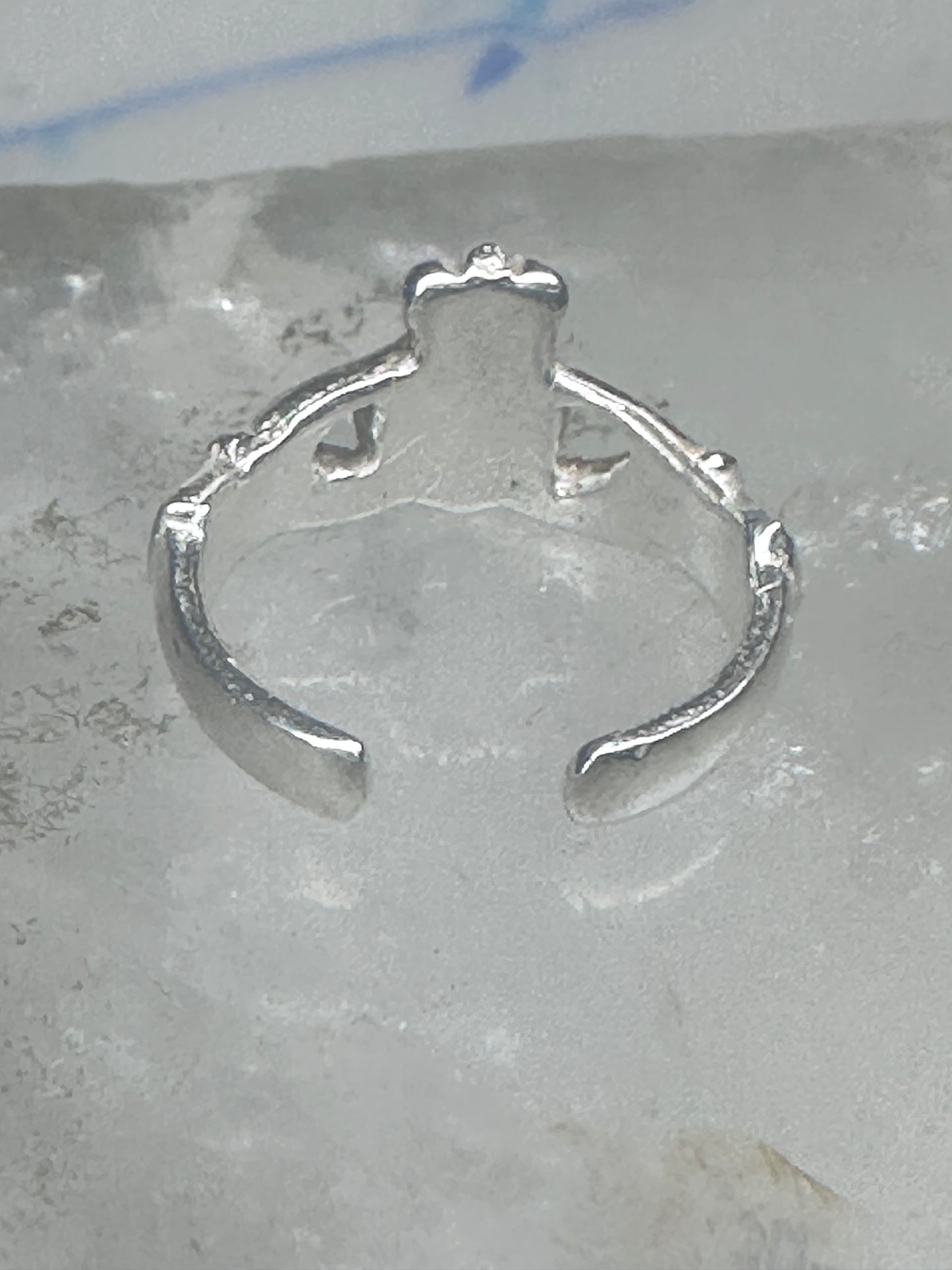 Sterling Silver Claddagh Toe Ring 2.7g Adjustable Size 2.5 Irish Heart Band