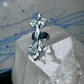 Dancing woman ring long figurative size 7 sterling silver women