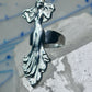 Dancing woman ring long figurative size 7 sterling silver women