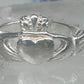Sterling Silver Claddagh Toe Ring 2.7g Adjustable Size 2.5 Irish Heart Band