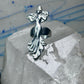 Dancing woman ring long figurative size 7 sterling silver women