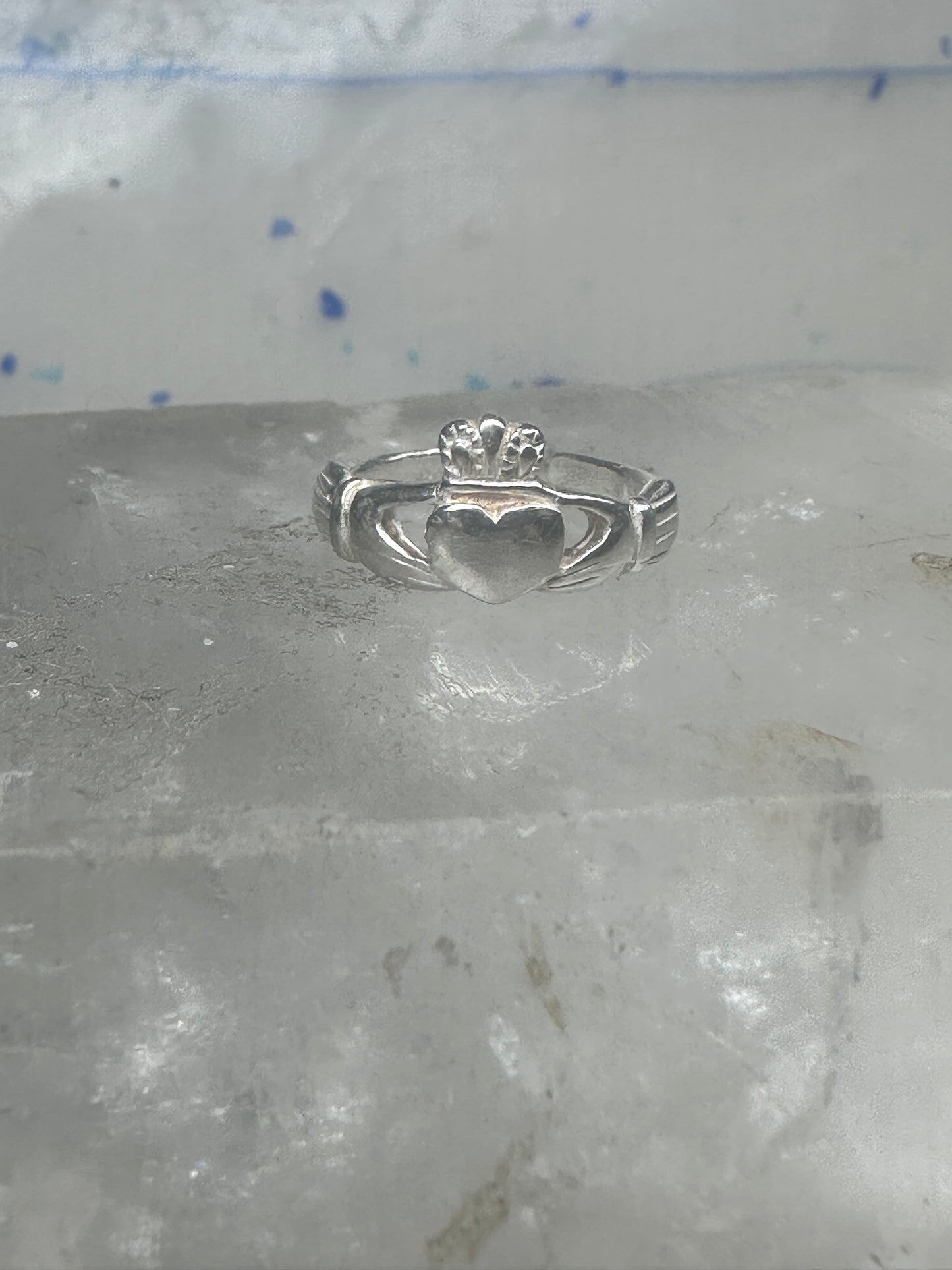 Sterling Silver Claddagh Toe Ring 2.7g Adjustable Size 2.5 Irish Heart Band