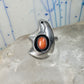 Bear ring Coral band Size 6 Southwest tribal Sterling Silver women