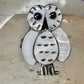 Owl ring snowy Zuni Mother of pearl size 6.5 by Reginda Kallestewa sterling silver
