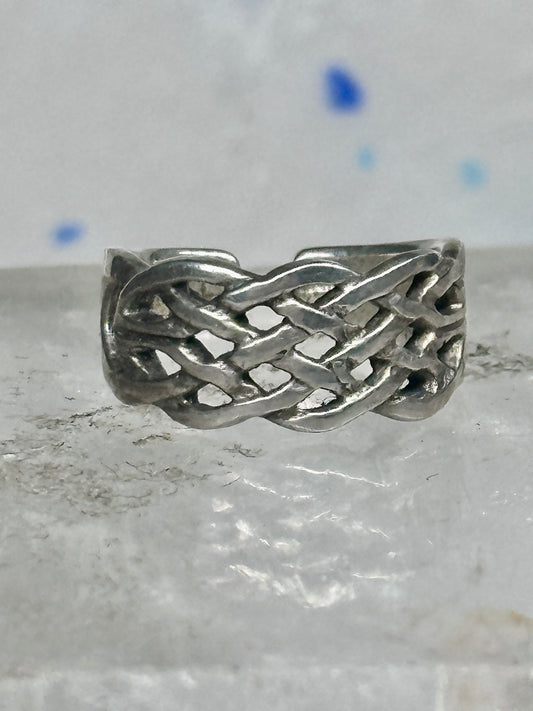 Vintage Sterling Silver Celtic Knot Toe Ring 2.6g Adjustable Size 2.5 Band