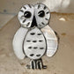 Owl ring snowy Zuni Mother of pearl size 6.5 by Reginda Kallestewa sterling silver