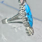 Black Hills Gold Ring long turquoise leaves band size 7.50 sterling silver women girls