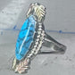 Black Hills Gold Ring long turquoise leaves band size 7.50 sterling silver women girls