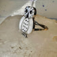 Owl ring snowy Zuni Mother of pearl size 6.5 by Reginda Kallestewa sterling silver