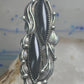 Navajo ring long onyx size 6.25 sterling silver women