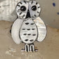 Owl ring snowy Zuni Mother of pearl size 6.5 by Reginda Kallestewa sterling silver