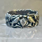 Bird ring heart dove band Valentine love heart size 5 sterling silver women girls