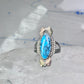 Black Hills Gold Ring long turquoise leaves band size 7.50 sterling silver women girls
