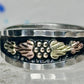 Vintage Black Hills Gold Sterling Silver Grape Leaves Band Ring Size 7.75 5.2g
