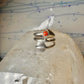 Arrow ring coral band size 8 southwest wraps around sterling silver