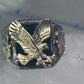 Black Hills Gold Ring Eagle leaves band size 8.75 sterling silver women men