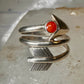 Arrow ring coral band size 8 southwest wraps around sterling silver
