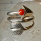 Arrow ring coral band size 8 southwest wraps around sterling silver