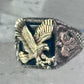 Black Hills Gold Ring Eagle leaves band size 8.75 sterling silver women men