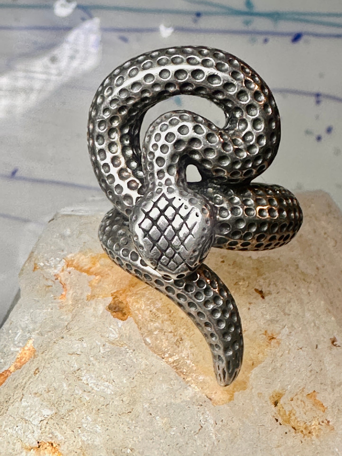 Snake ring Rattlesnake band size 10 sterling silver men women