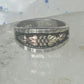 Vintage Black Hills Gold Sterling Silver Grape Leaves Band Ring Size 7.75 5.2g