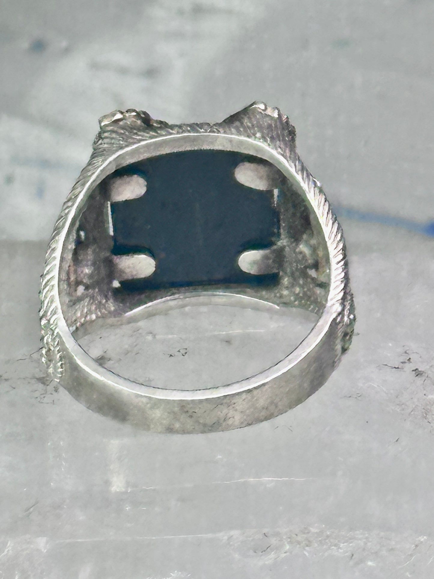 Black Hills Gold Ring Eagle leaves band size 8.75 sterling silver women men